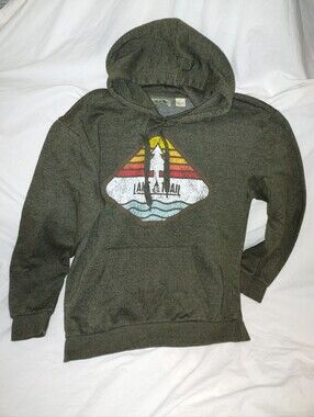 Trail & Lake Camping Hiking Outdoors Hoodie Sweatshirt  Women's Size Medium